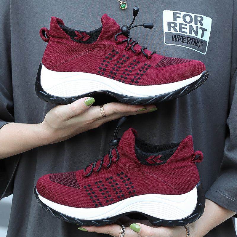 High Elastic Weaving Breathable Shoes Trendy Fashion Lightweight Socks Sports Women's Shoes