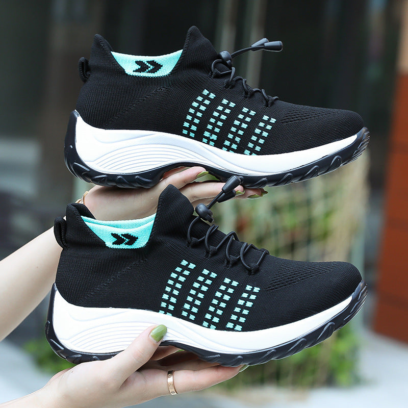 High Elastic Weaving Breathable Shoes Trendy Fashion Lightweight Socks Sports Women's Shoes