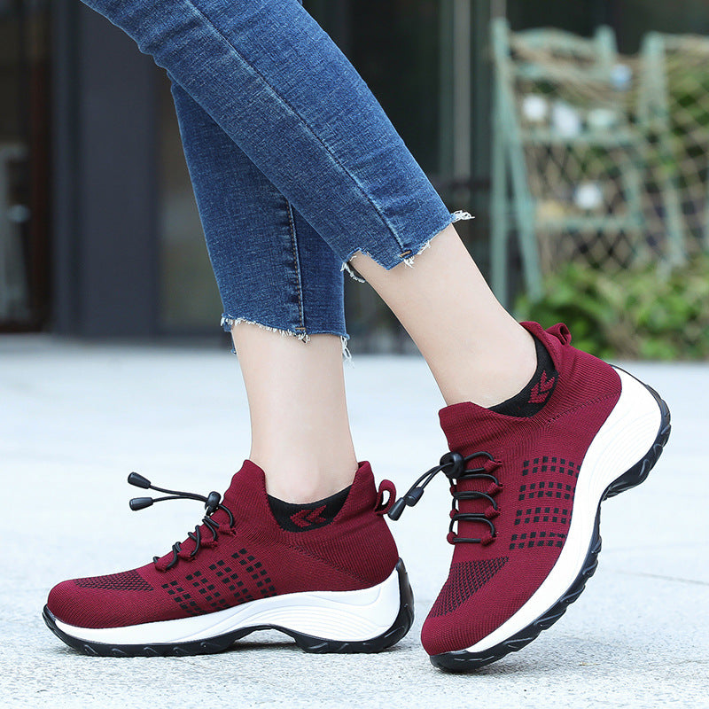 High Elastic Weaving Breathable Shoes Trendy Fashion Lightweight Socks Sports Women's Shoes