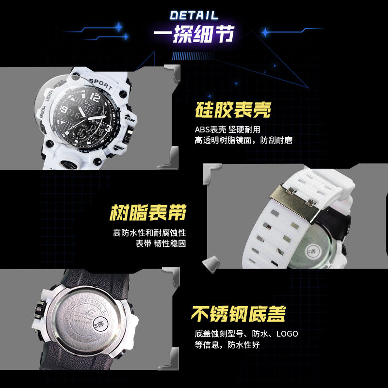 Foreign Trade Watch Youth Men's Junior High School Students Fashion Trend Black Technology Sports Luminous Boys Electronic Watch