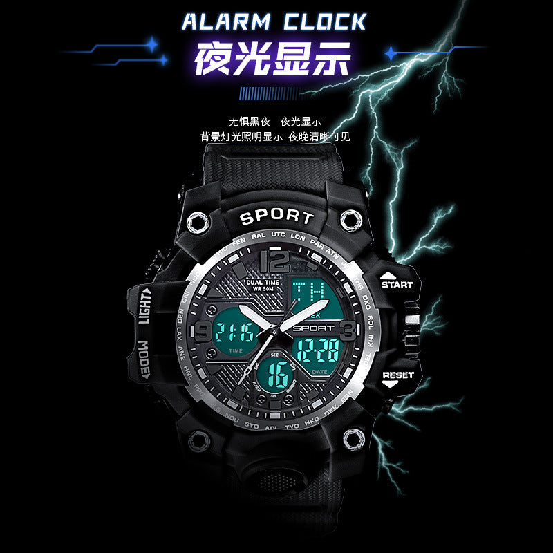 Foreign Trade Watch Youth Men's Junior High School Students Fashion Trend Black Technology Sports Luminous Boys Electronic Watch